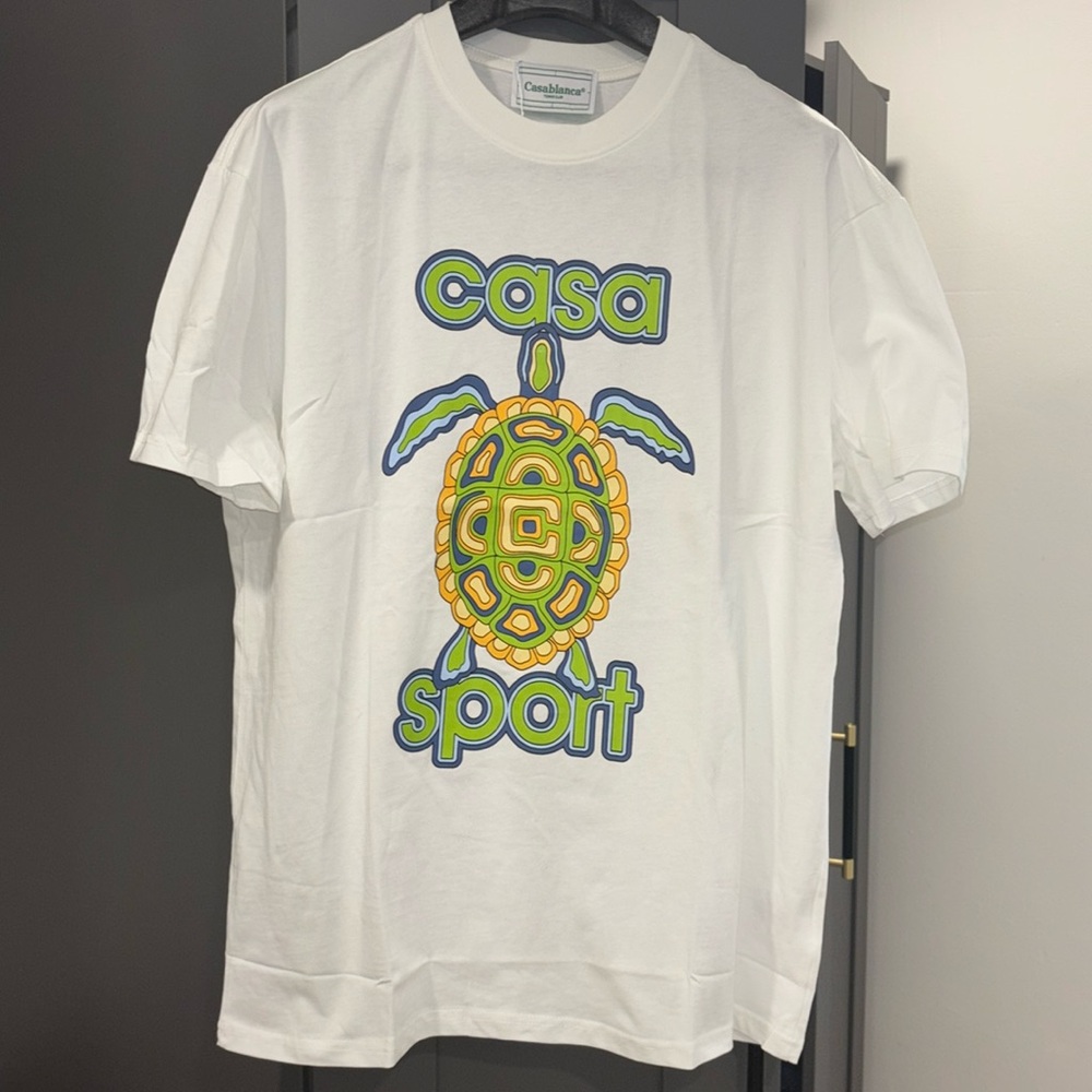 Casablanca Men’s Tee Shirt, Turtle Print - Large